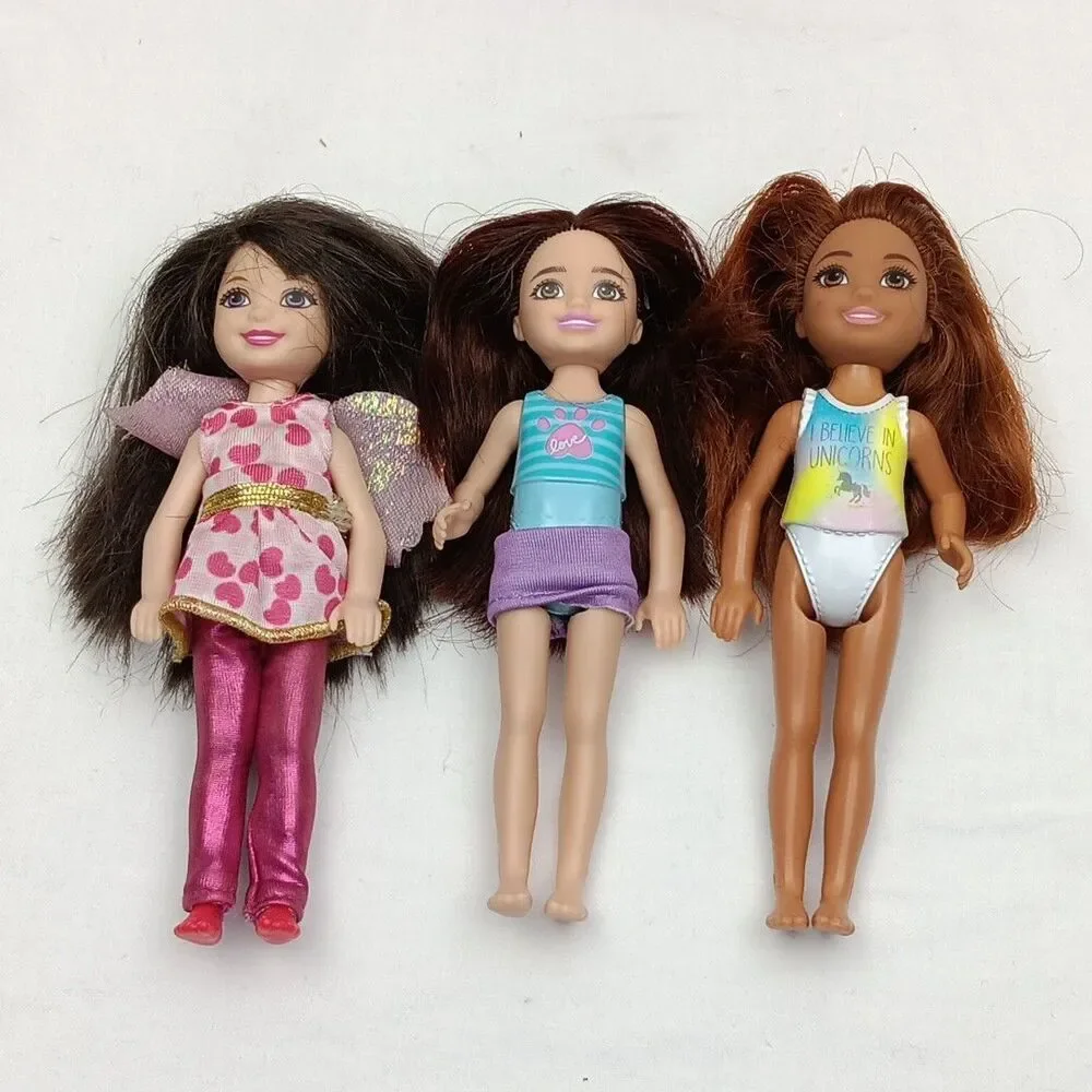 Barbie Club Chelsea Dolls & Yorkshire & Scottish Terrier Poodle Kitty Lot Puppy